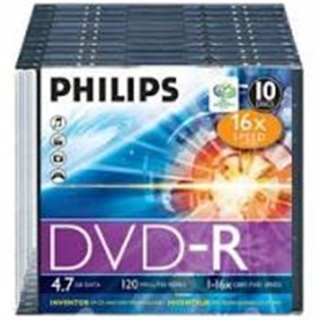PHILIPS DVD-R 4.7 GB 16X Slim Case 1 Unidade - 1750006