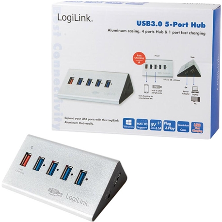 LogilinK HUB 5 portas USB 3.0 C/ Alimentação - UA0227 - 5600018