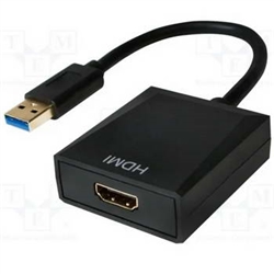 Cabo Conversor de USB TIPO A P/ HDMI F, 0.25M, PRETO - 1351538