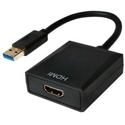 Cabo Conversor de USB 3.0 Tipo A p/ HDMI F, 0.25M, Preto - 1351611